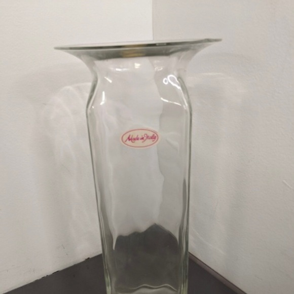 Large 14" Tall Clear Glass Vase made in Italy - Picture 5 of 6